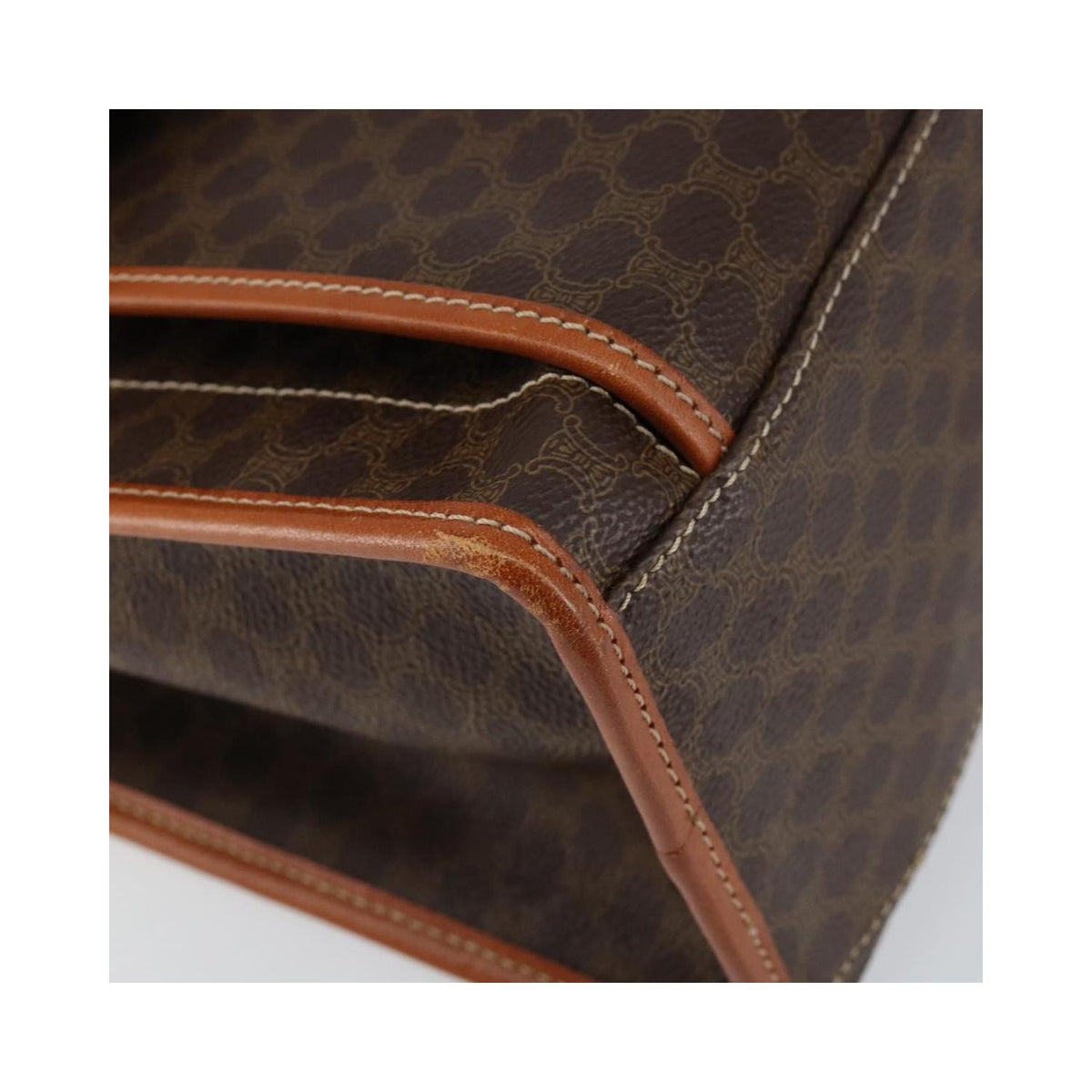 Cabas Celine Vintage Macadam Tote Bag Toile - Marron