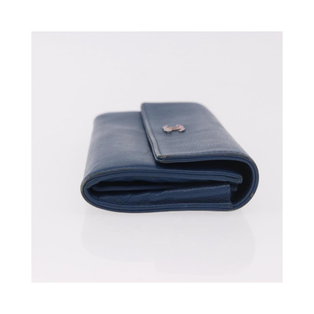 Portefeuille Chanel Lucky Clover Long Flap Wallet Cuir - Bleu