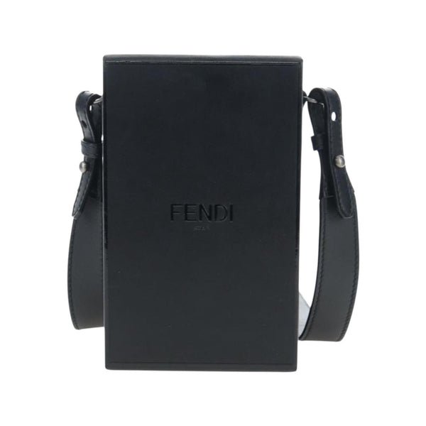 Fendi - Schoudertas Logo Vertical Box Leer - Zwart