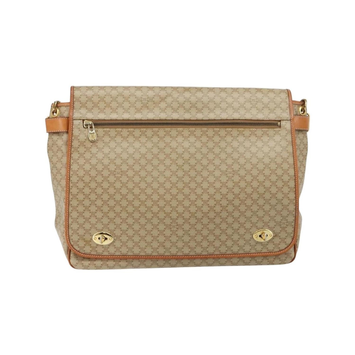 Sac Celine Macadam Shoulder Bag Toile - Beige