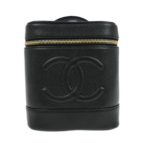 Chanel Vintage Timeless Cosmetic Case Caviar Small