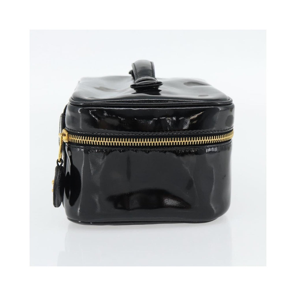 Sac À Main Chanel Vintage Timeless Cosmetic Case Small Cuir Verni - Noir