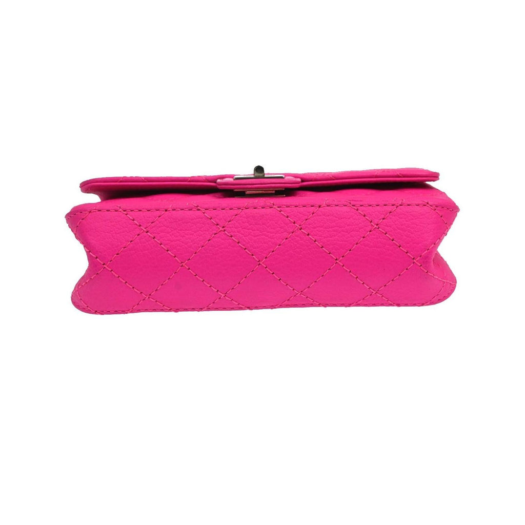 Chanel - Sac Porté Épaule Reissue 2.55 Flap Clutch Cuir - Rose