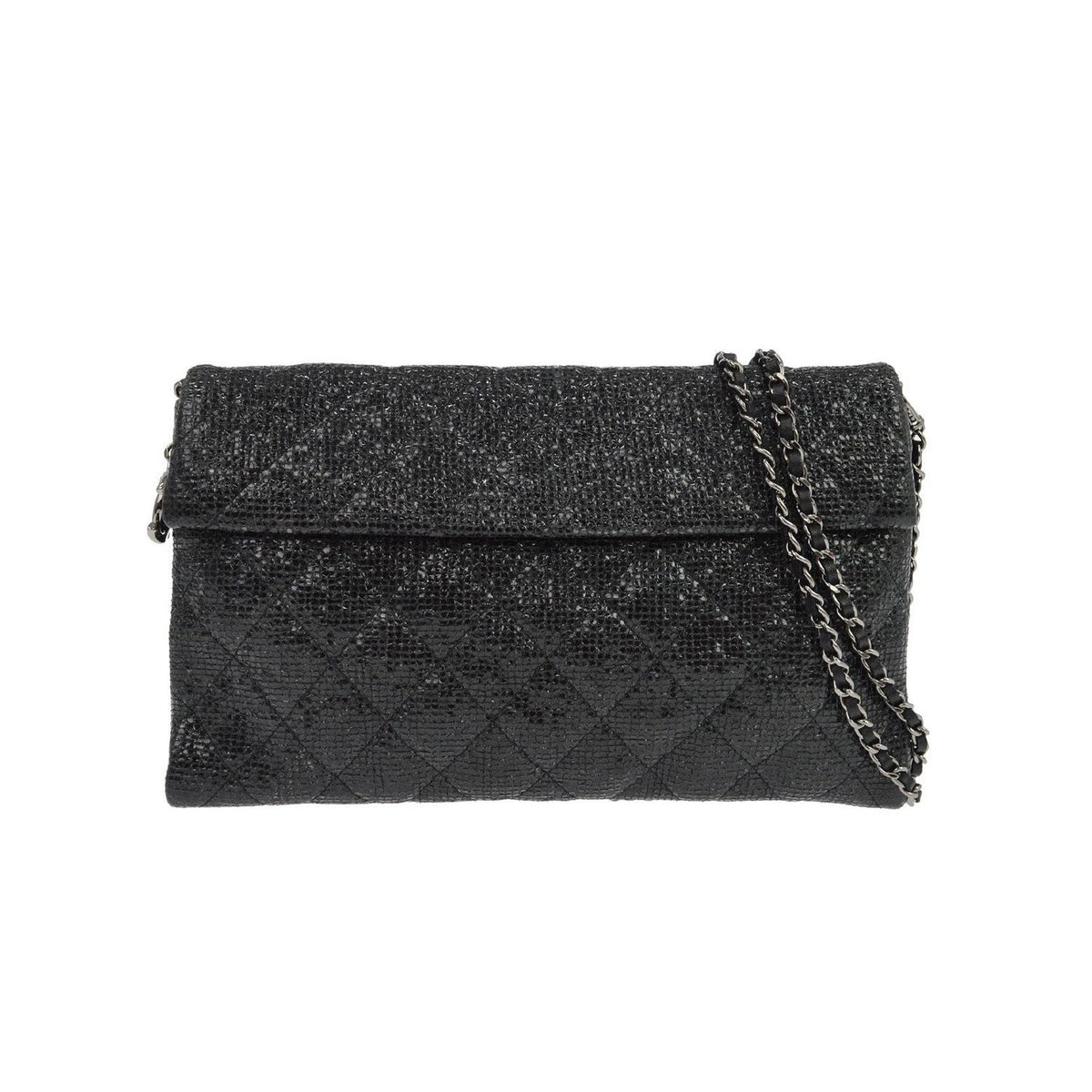Sac Bandoulière Chanel Chain Flap Small Glitter - Noir