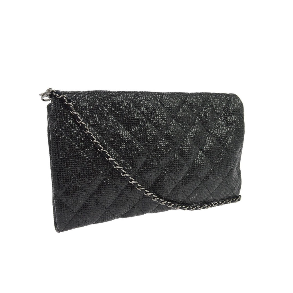 Sac Bandoulière Chanel Chain Flap Small Glitter - Noir