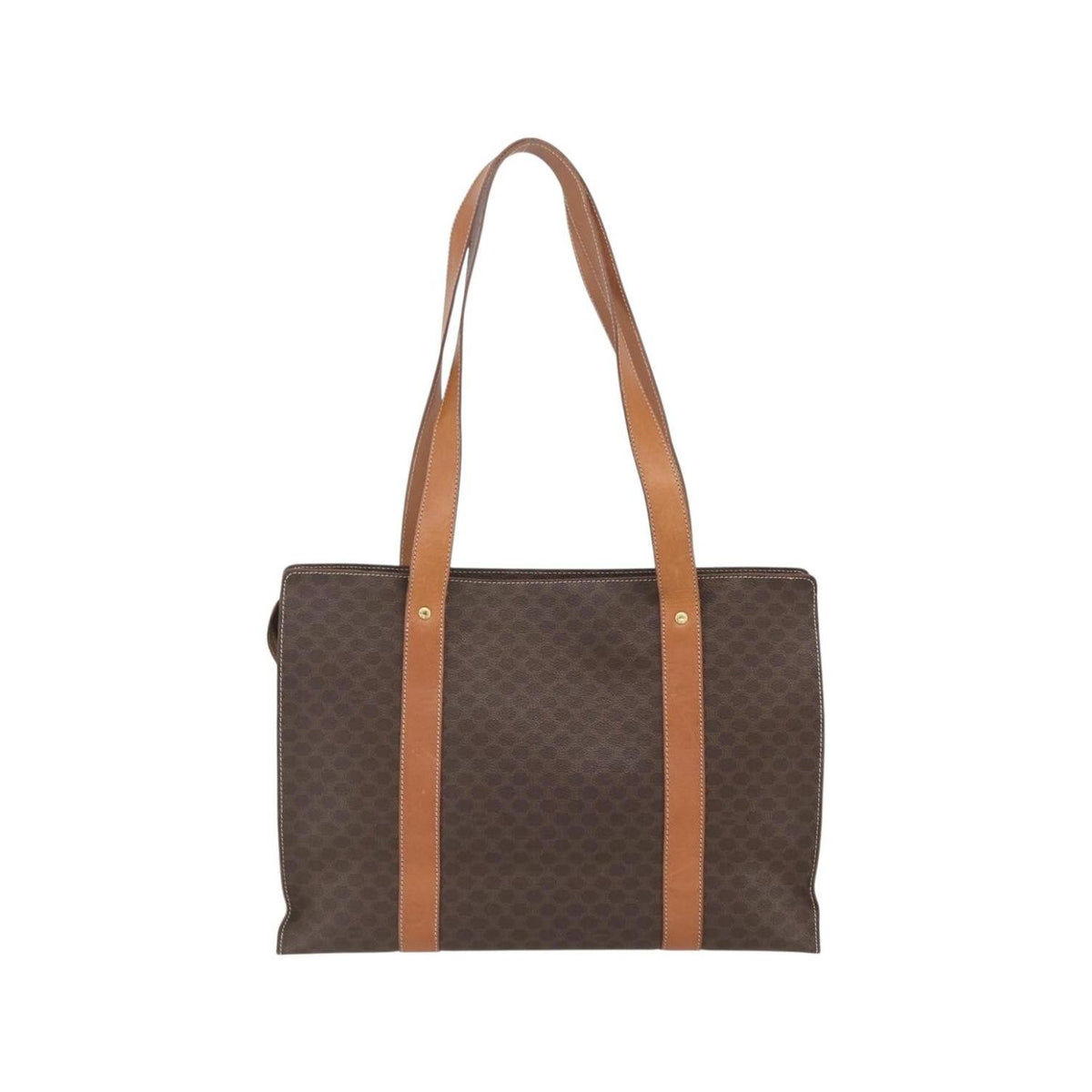 Cabas Celine Vintage Macadam Shopper Tote Toile - Marron