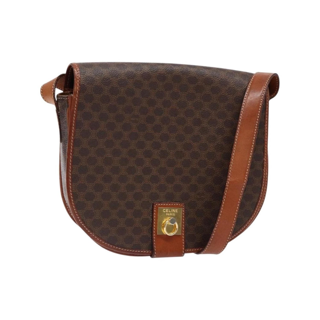 Sac Celine Macadam Shoulder Bag Toile - Marron