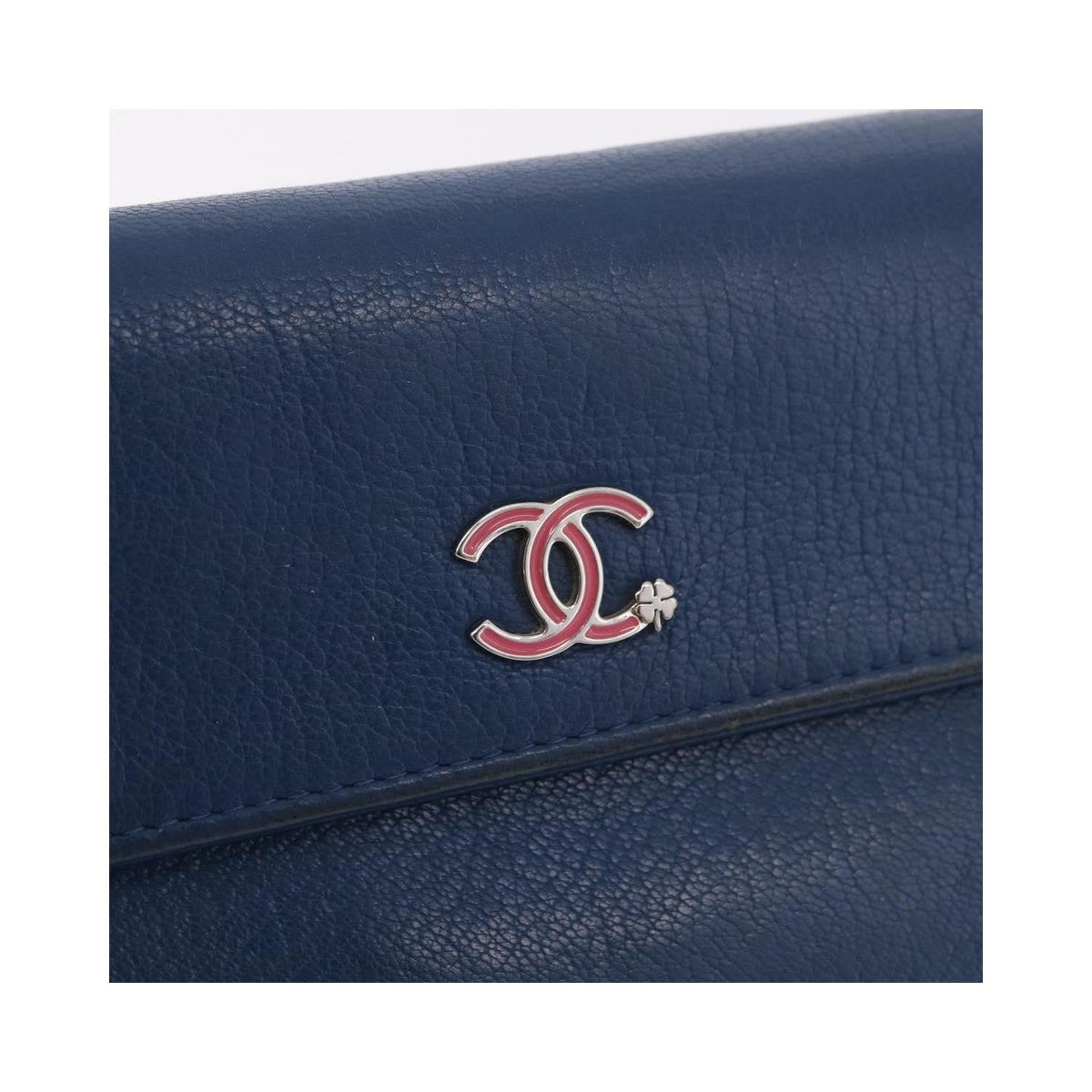 Portefeuille Chanel Lucky Clover Long Flap Wallet Cuir - Bleu