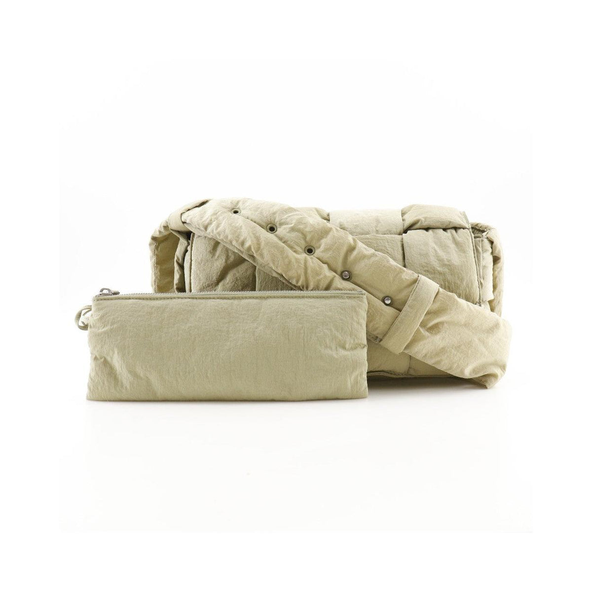 Sac Porté Épaule Bottega Veneta Padded Tech Cassette Crossbody Bag Nylon - Kaki