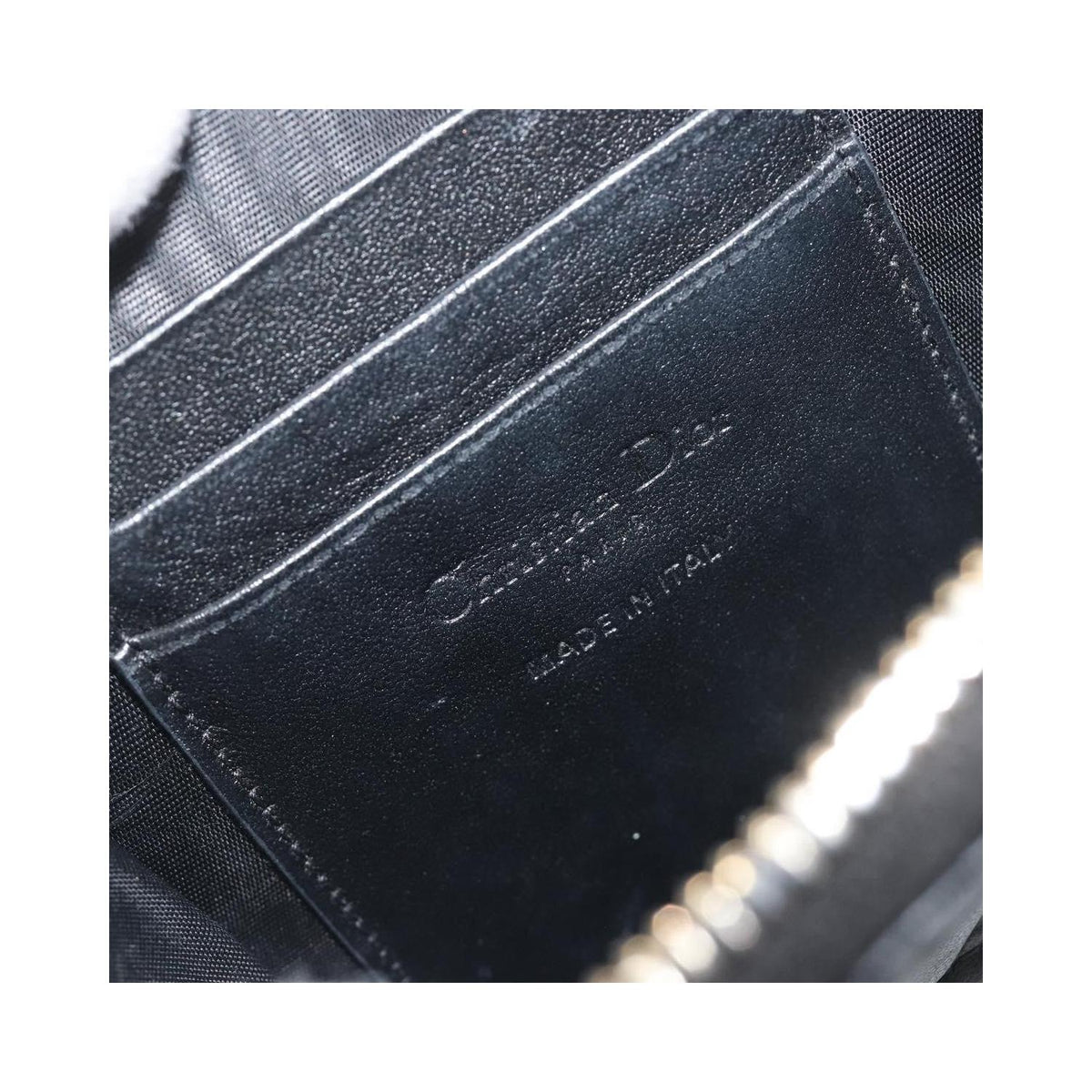 Sac Porté Épaule Christian Dior Lady Dior Phone Holder On Chain Cuir - Noir