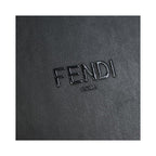 Sac Porté Épaule Fendi Logo Vertical Box Cuir - Noir