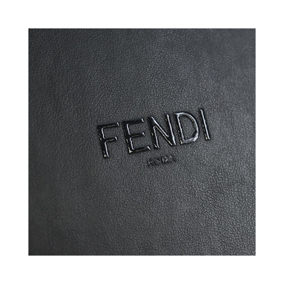 Sac Porté Épaule Fendi Logo Vertical Box Cuir - Noir