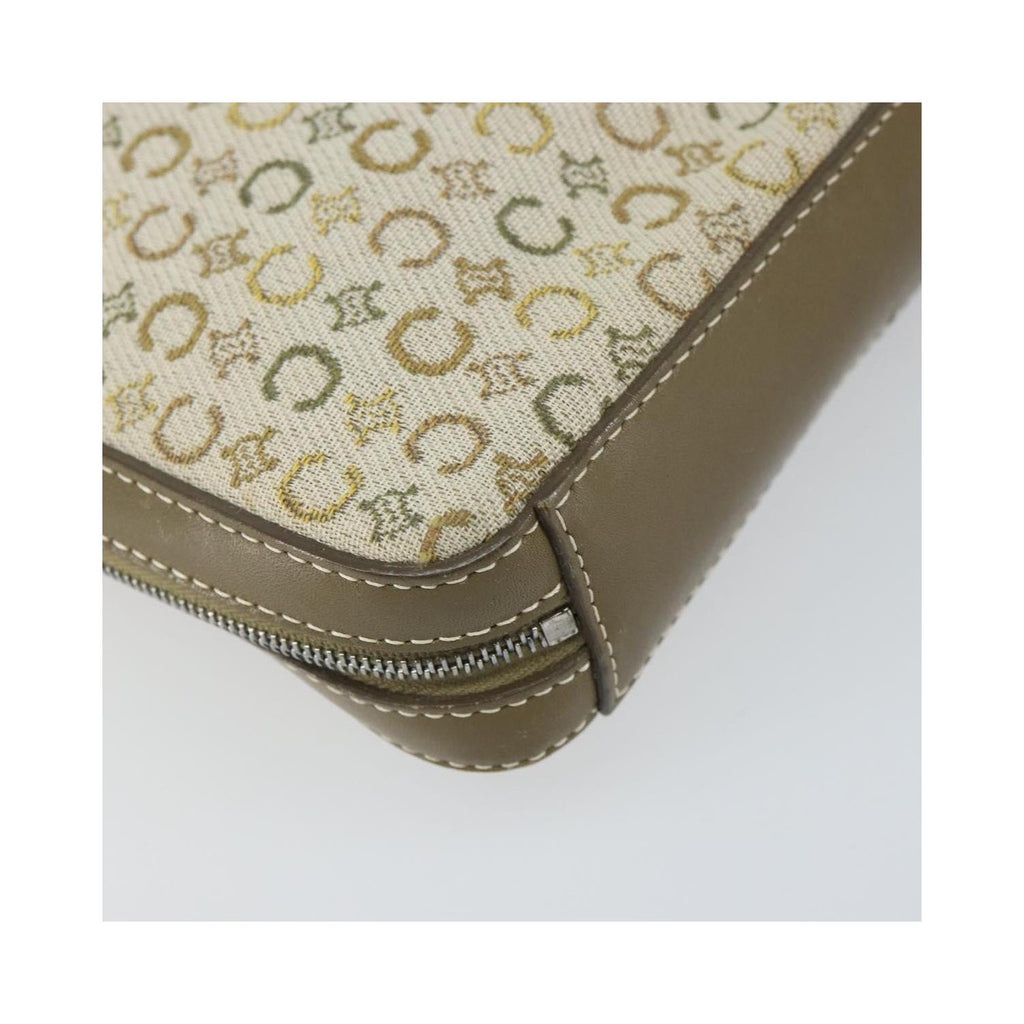 Sac Porté Épaule Celine C Macadam Shoulder Bag Toile - Kaki