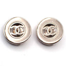 Chanel CC Cutout Round Clip-On Earrings Metal Product Image