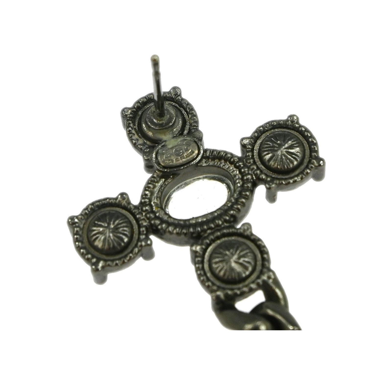 Boucles D'Oreilles Chanel Cc Dangle Silver_Plated - Argent