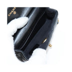 Sac Chanel Lady Handle Flap Card Holder On Chain Cuir - Noir