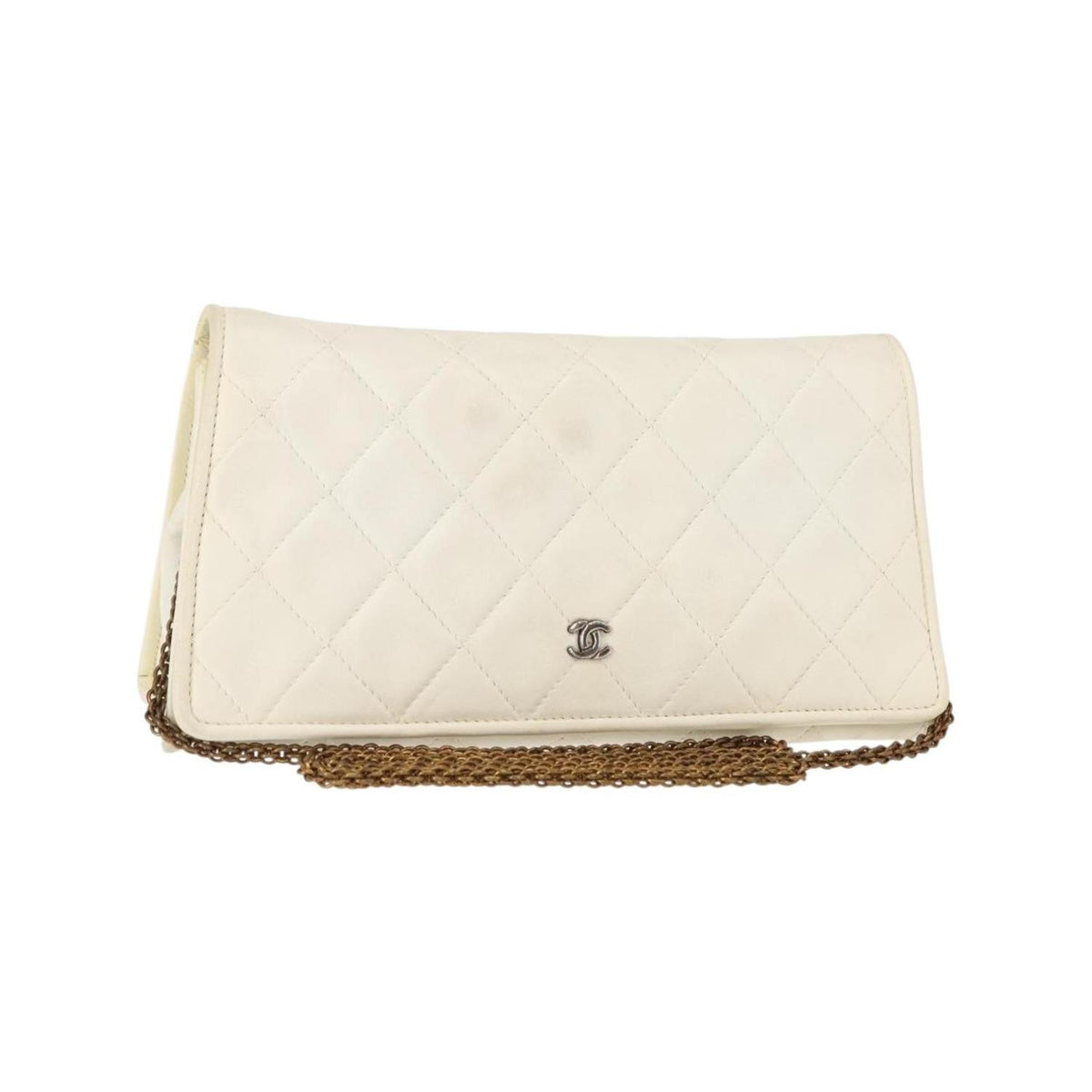 Pochette Chanel Full Flap Wallet On Chain Cuir - Blanc