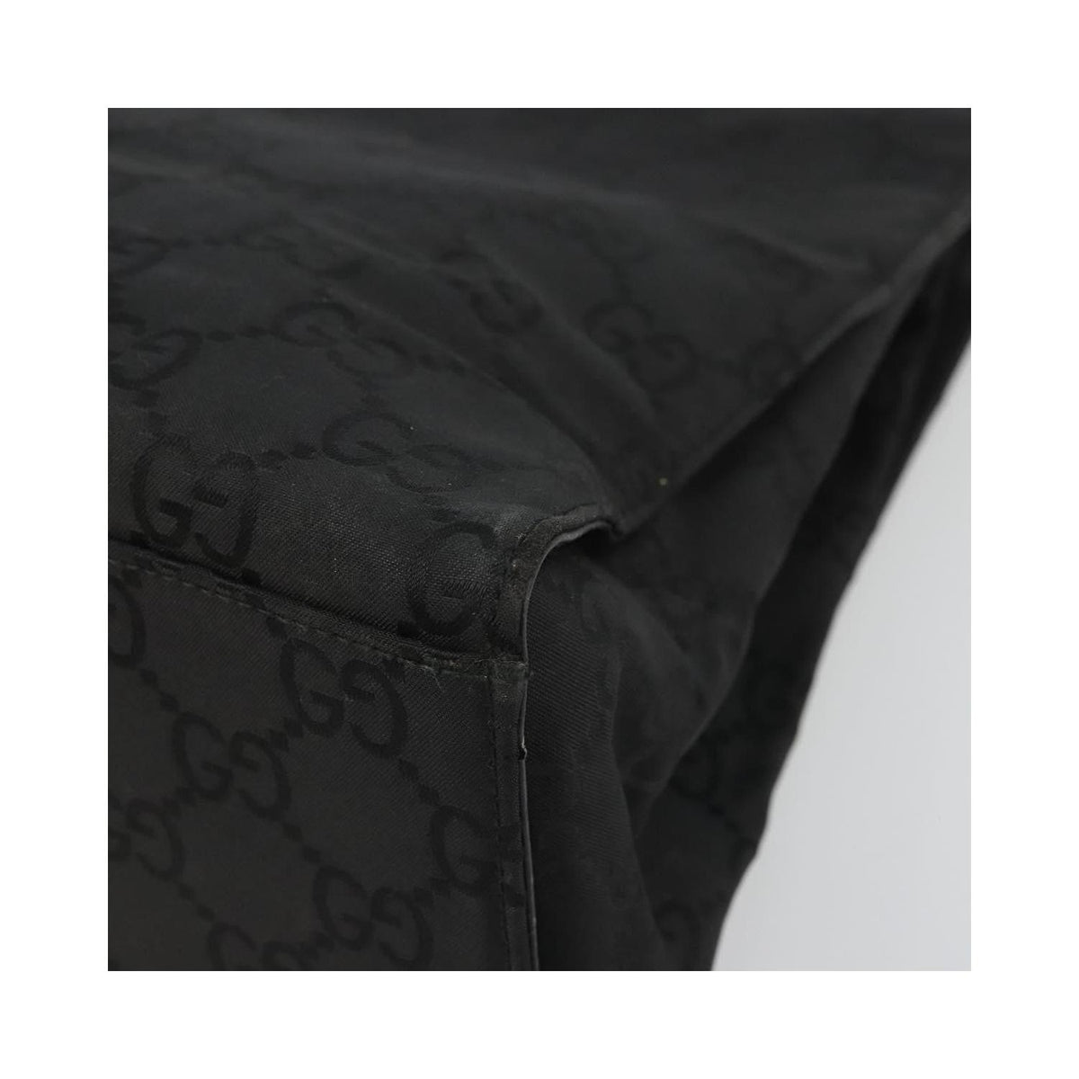 Cabas Gucci Vintage Bamboo Handle Tote Toile - Noir