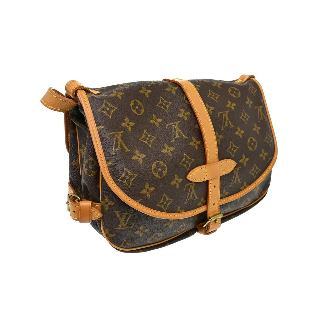 Sac À Main Louis Vuitton Saumur Bb Toile - Marron