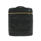 Sac À Main Chanel Vintage Timeless Cosmetic Case Small Cuir - Noir