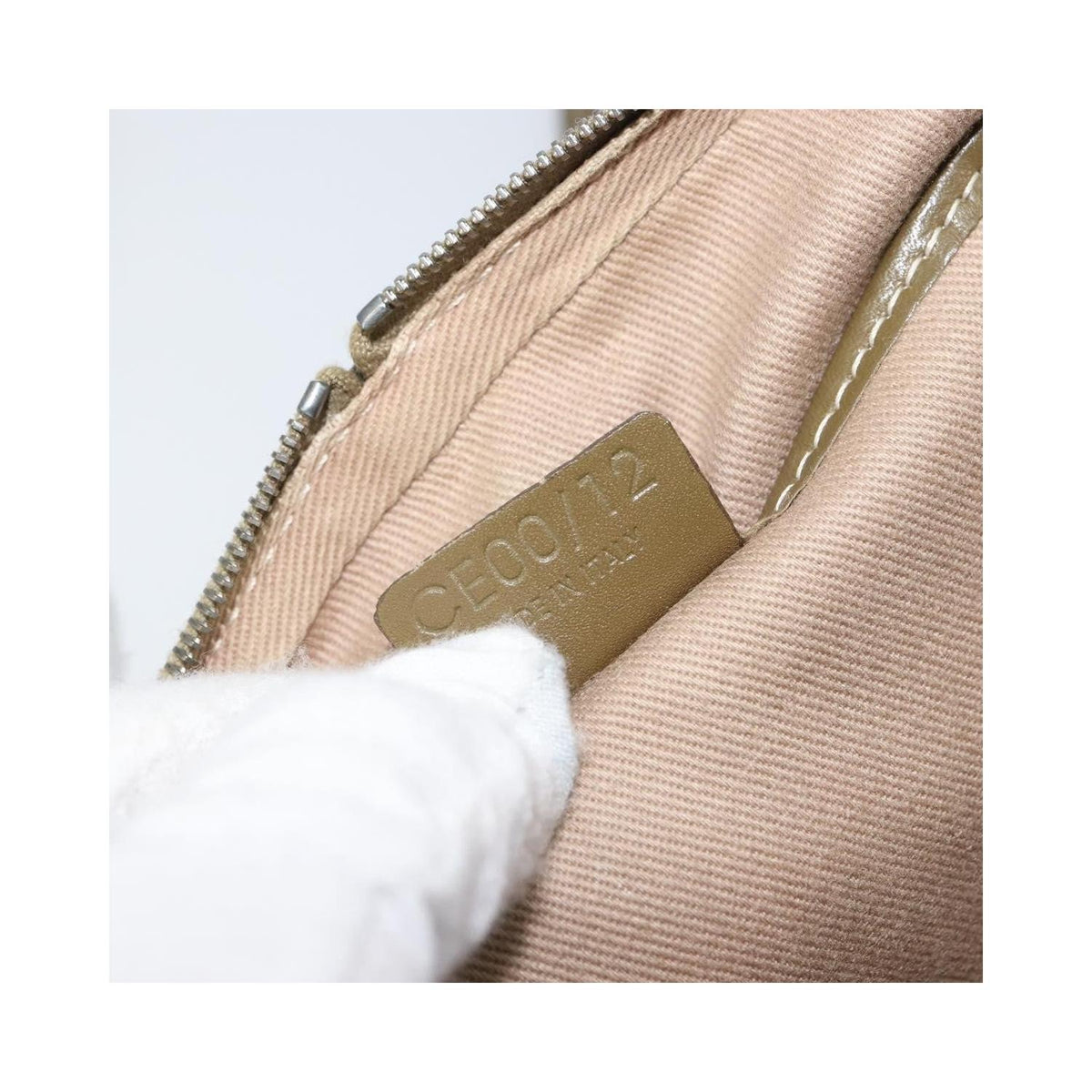 Sac Porté Épaule Celine C Macadam Shoulder Bag Toile - Kaki