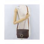 Borsa a spalla Celine Vintage Macadam Circle Logo in tela - Marrone