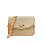Bolso de hombro Celine Vintage Macadam con logo circular de PVC - Beige