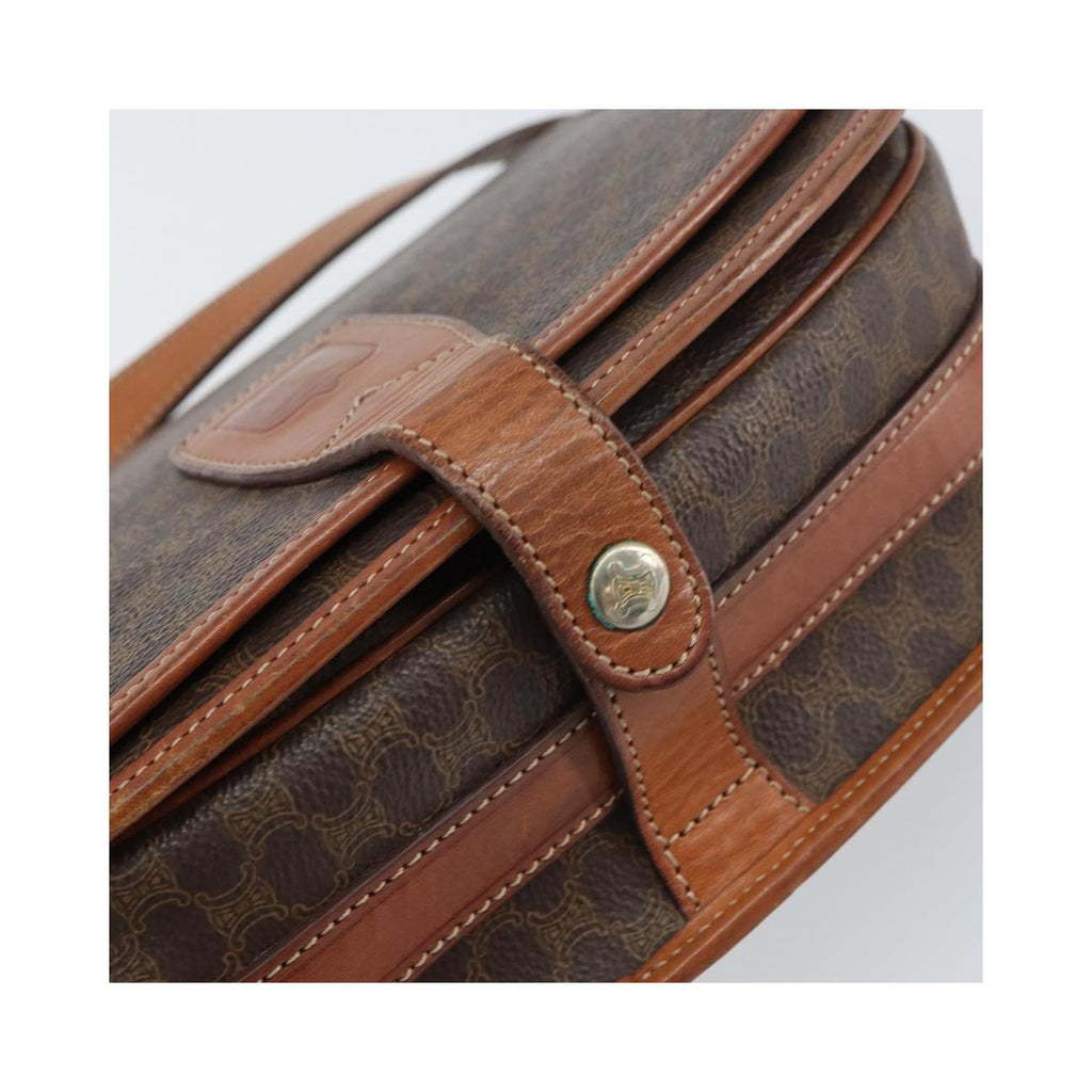 Sac Porté Épaule Celine Macadam Shoulder Bag Pvc - Marron