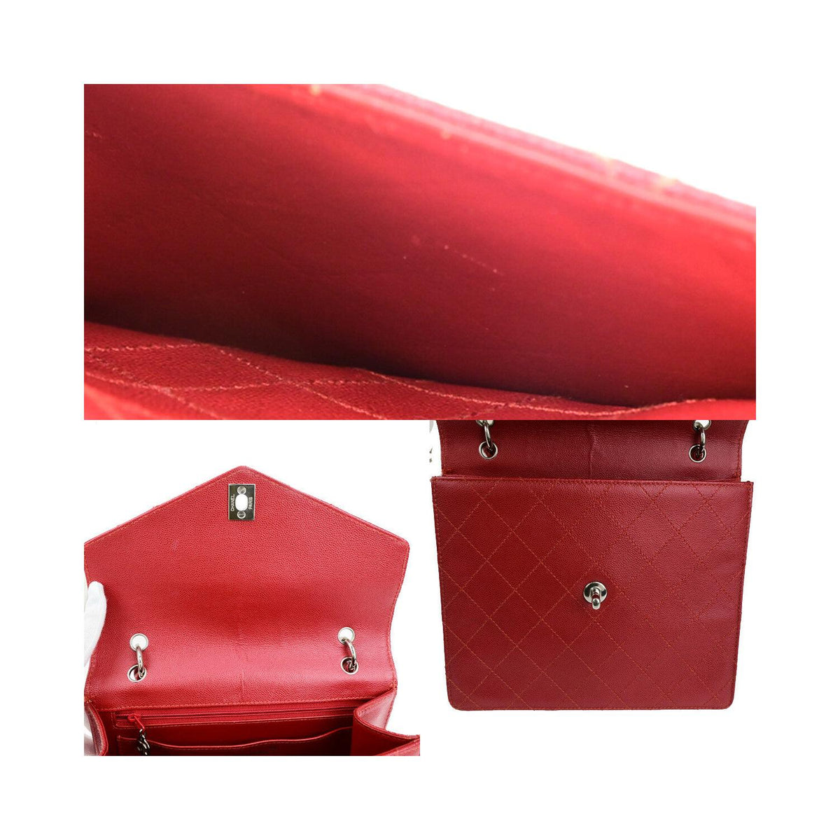 Chanel Vintage CC Flap Top Handle calfskin bag - Red