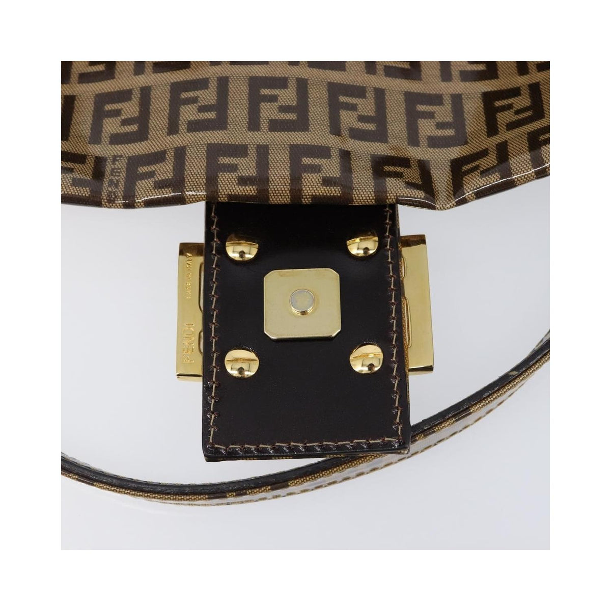 Borsa a spalla Fendi Mamma Baguette media in tela - Beige