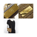 Sac Porté Épaule Fendi Zucchino Mamma Baguette Plastic - Marron