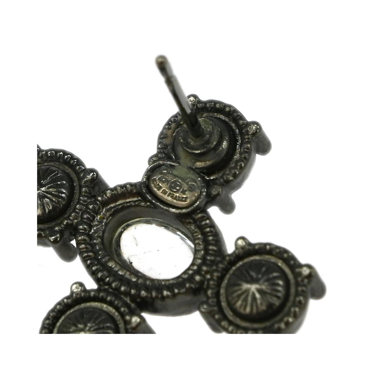 Boucles D'Oreilles Chanel Cc Dangle Silver_Plated - Argent