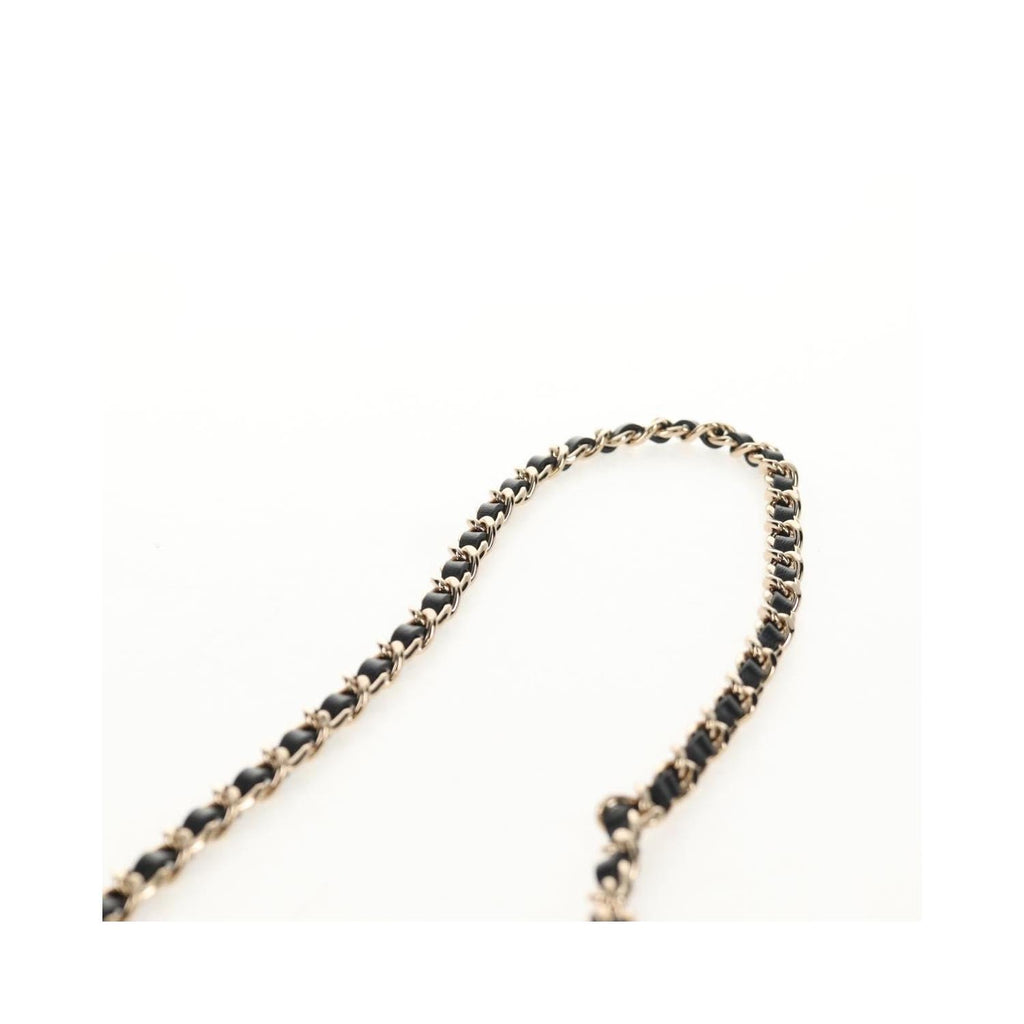 Sac Porté Épaule Chanel Flap Card Holder On Chain Satin - Beige