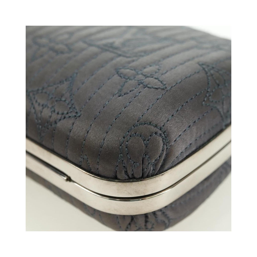 Pochette Louis Vuitton Motard Minaudiere Satin - Gris