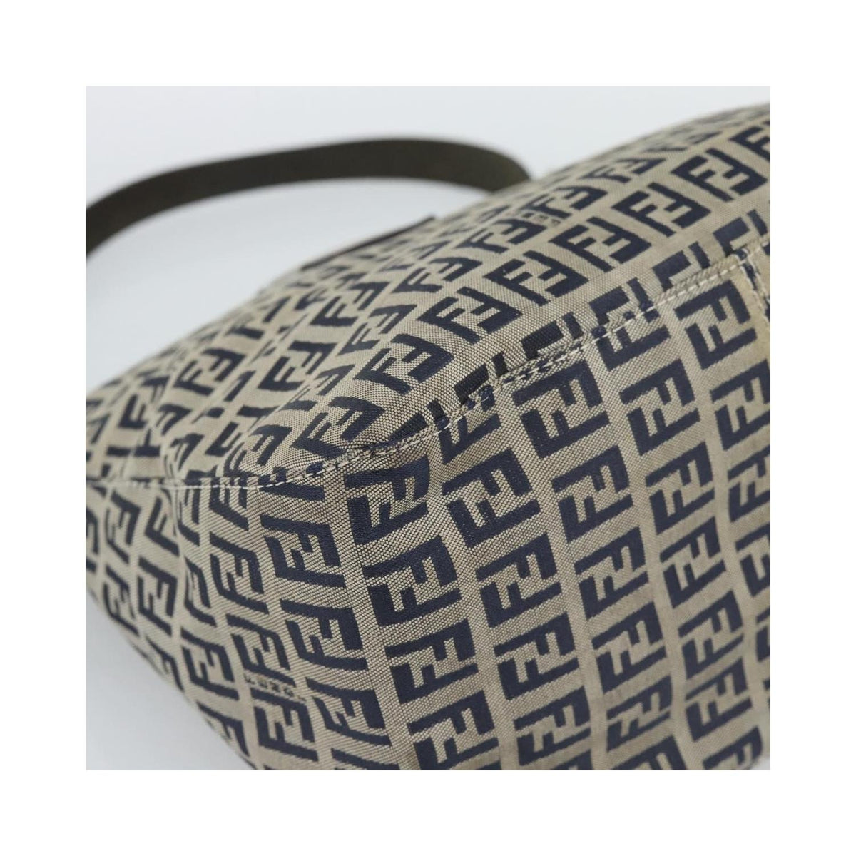 Sac Porté Épaule Fendi Zucchino Canvas Mamma Baguette Medium Toile - Bleu Marine