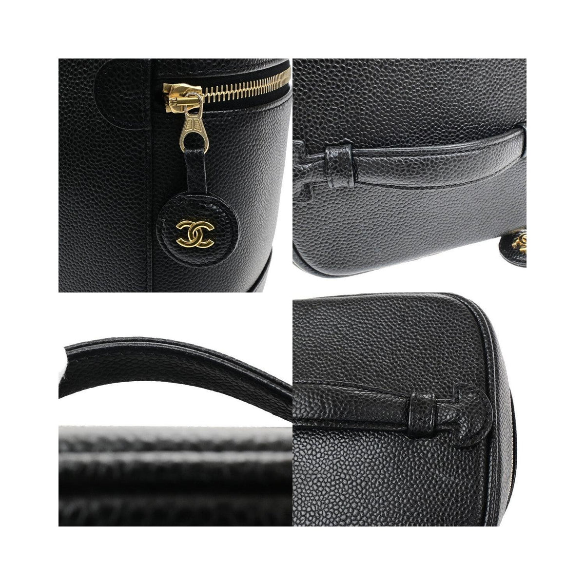 Sac À Main Chanel Vintage Timeless Cosmetic Case Tall Calfskin - Noir