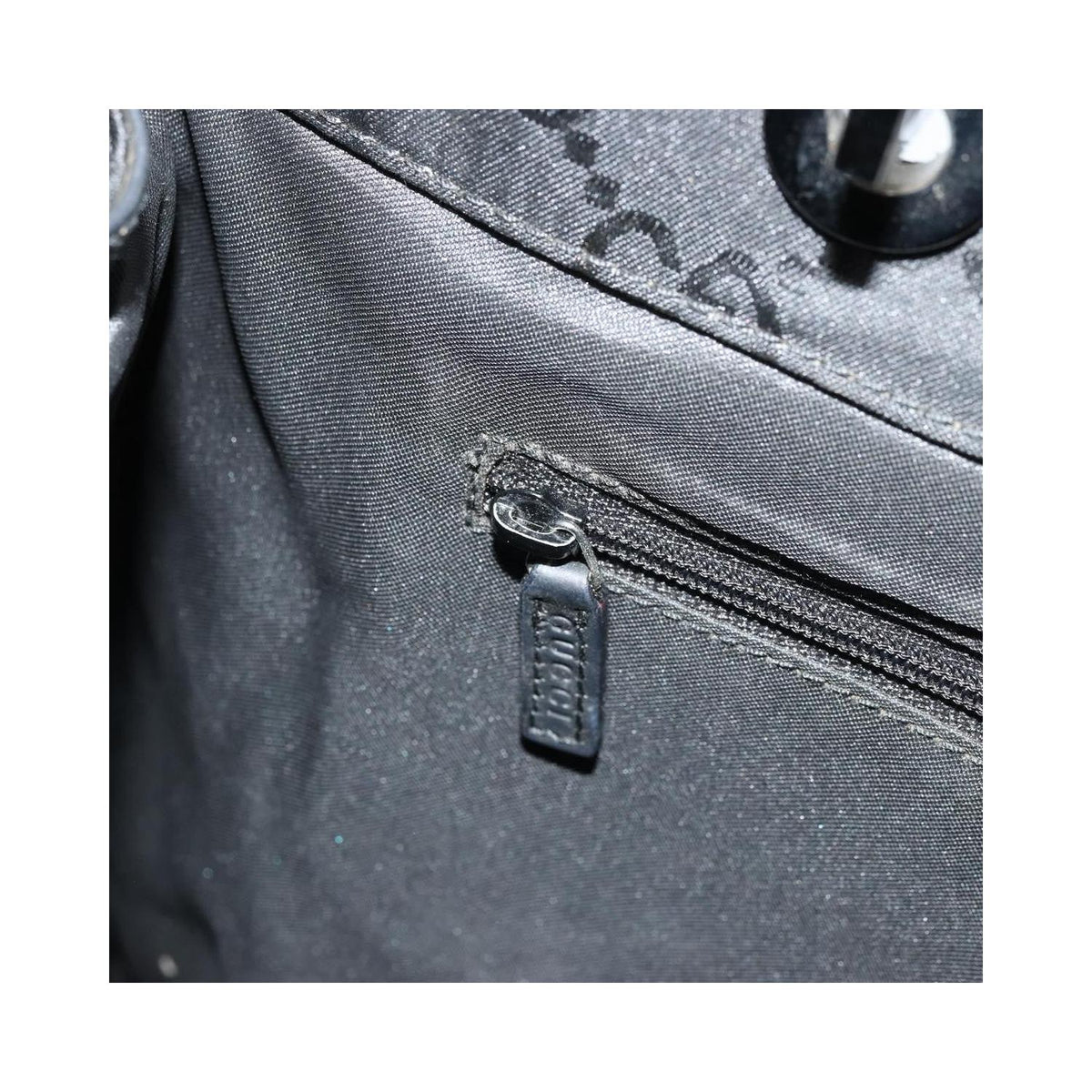 Cabas Gucci Vintage Bamboo Handle Tote Toile - Noir