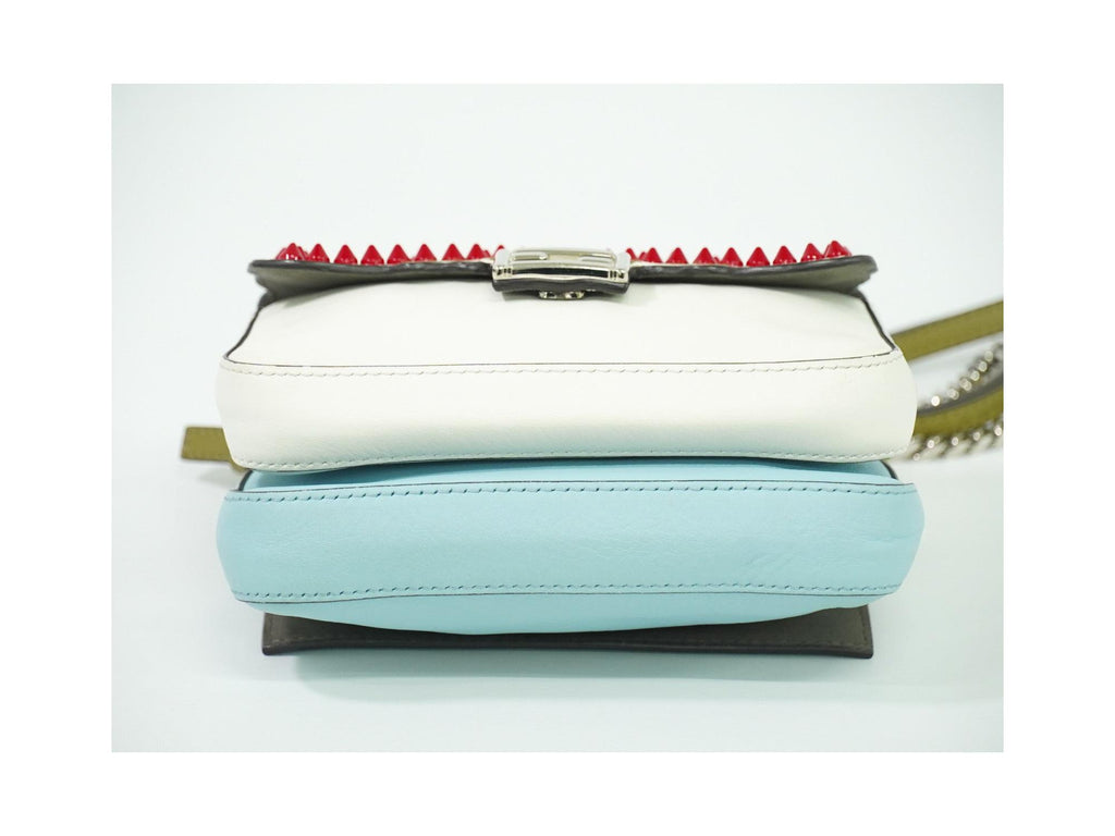 Sac Porté Épaule Fendi Double Baguette Micro Cuir - Blanc