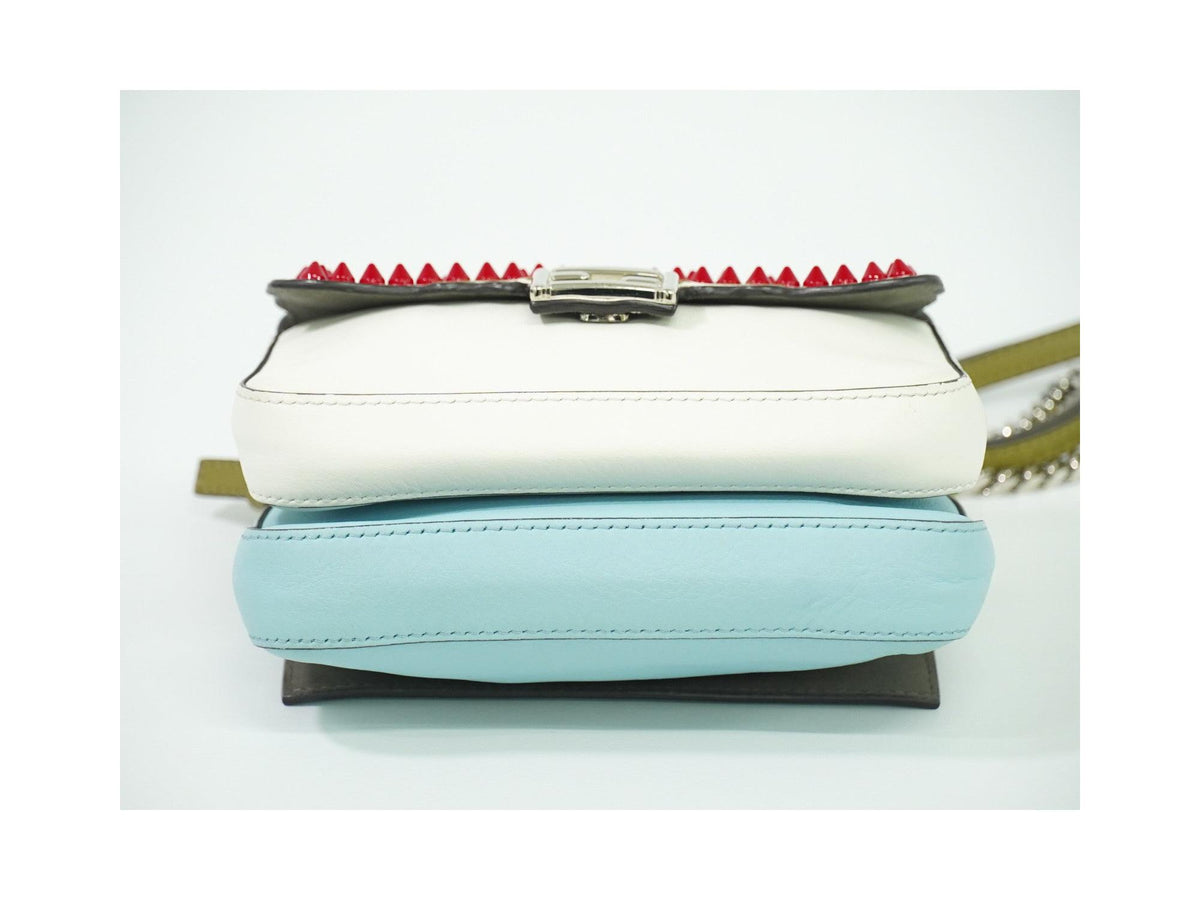 Sac Porté Épaule Fendi Double Baguette Micro Cuir - Blanc