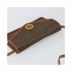 Celine - Vintage Macadam Circle Logo Axelremsväska I Canvas - Brun