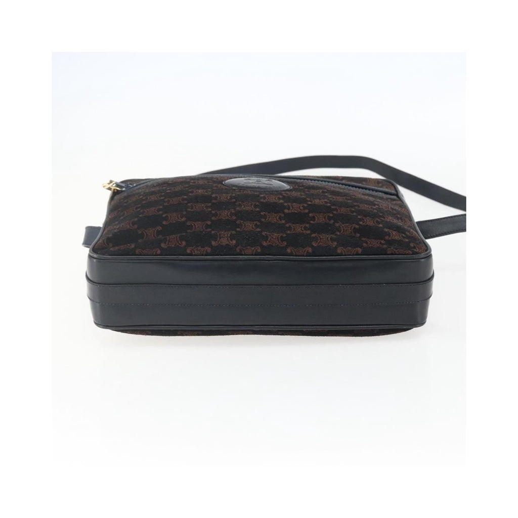 Sac Porté Épaule Celine C Macadam Shoulder Bag Daim - Bleu Marine