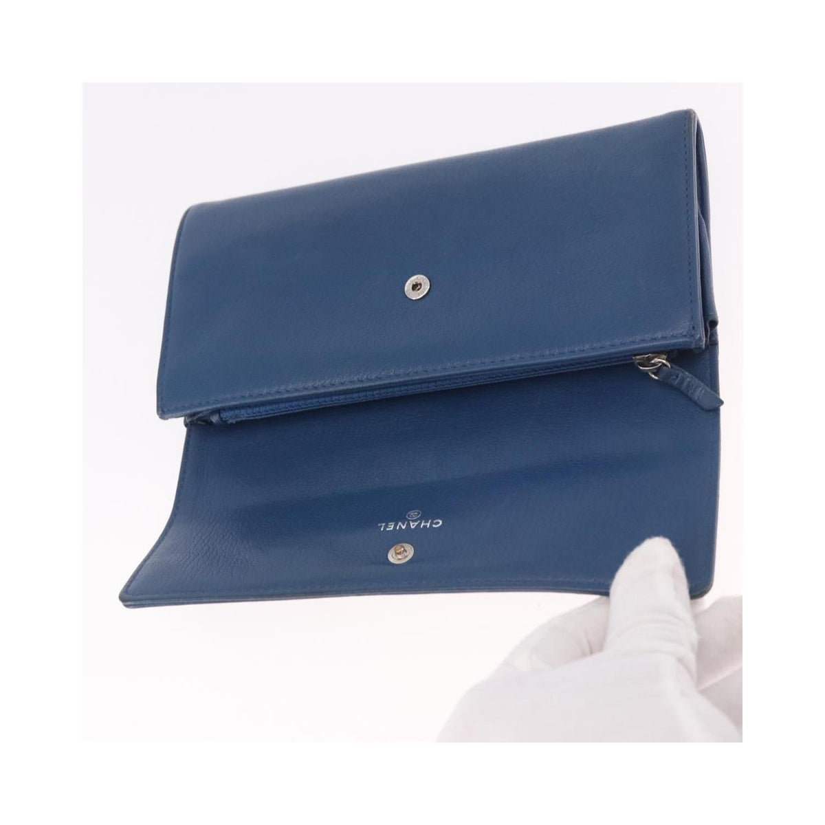 Portefeuille Chanel Lucky Clover Long Flap Wallet Cuir - Bleu