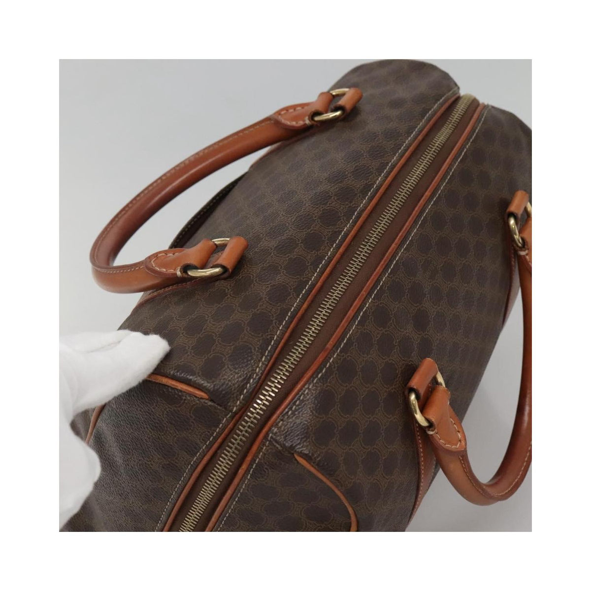 Sac Celine Macadam Handbag Toile - Marron