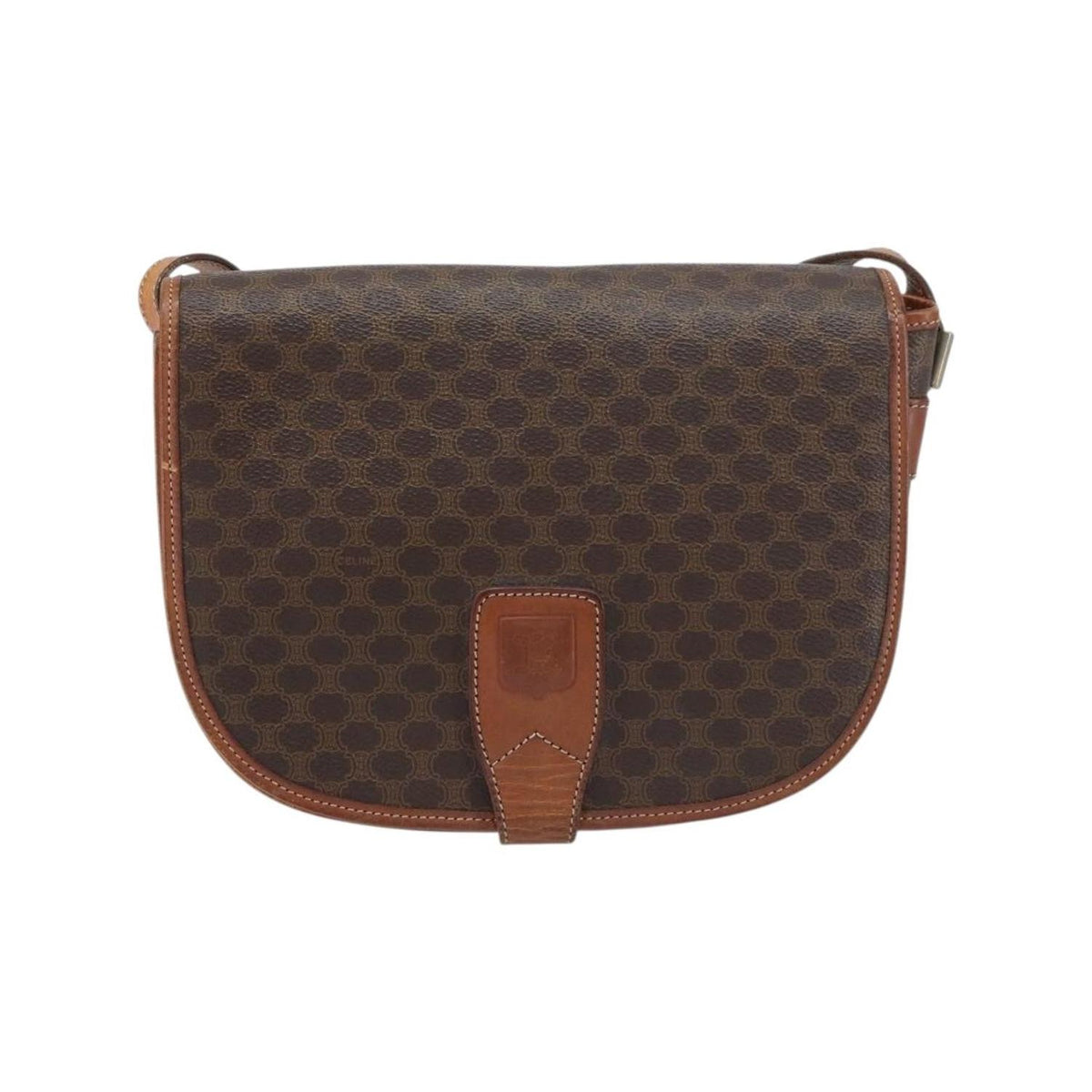 Sac Porté Épaule Celine Macadam Shoulder Bag Pvc - Marron