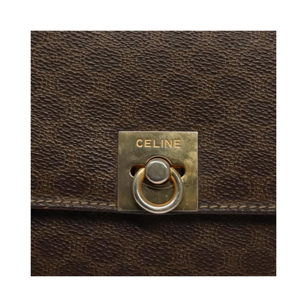 Sac À Main Celine Macadam Handbag Toile - Marron