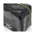 Sac À Main Chanel Vintage Timeless Cosmetic Case Small Cuir Verni - Noir
