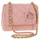 Chanel Vintage Camellia Flap Bag Quilted Lambskin Micro