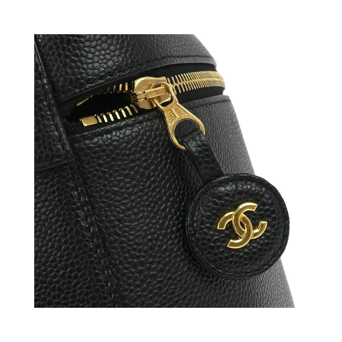 Sac À Main Chanel Vintage Timeless Cosmetic Case Small Cuir - Noir