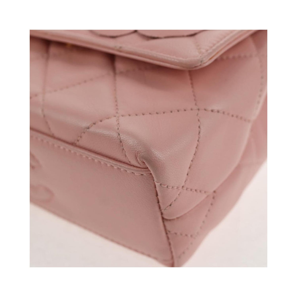 Sac Chanel Vintage Camellia Flap Bag Micro Cuir - Rose