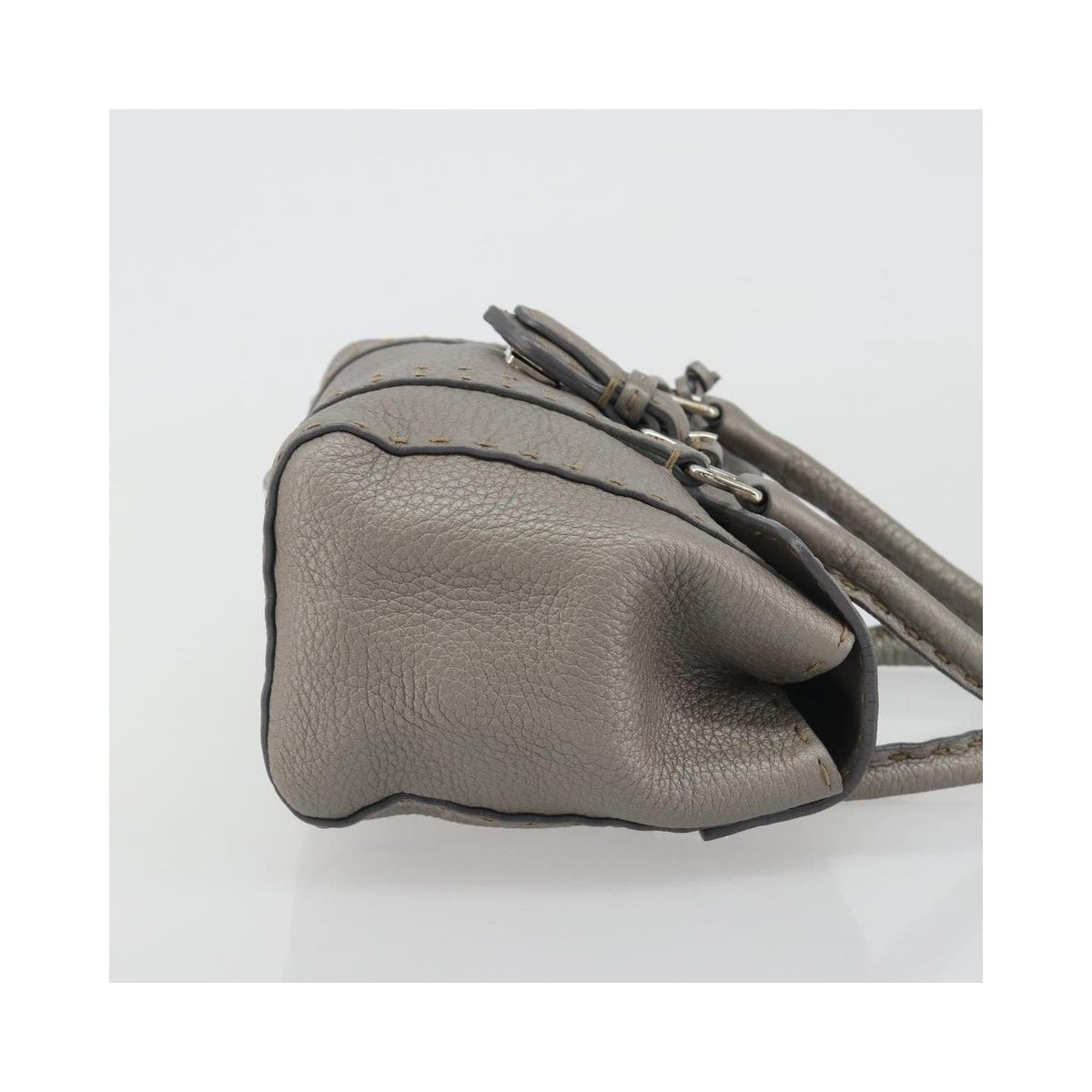 Sac À Main Fendi Selleria Linda Satchel Mini Cuir - Gris